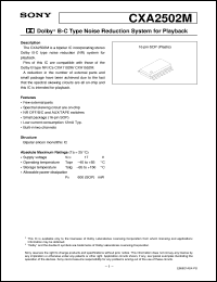 datasheet for CXA2502M by Sony Semiconductor