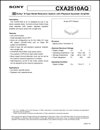 datasheet for CXA2510AQ by Sony Semiconductor