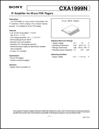 datasheet for CXA1999N by Sony Semiconductor