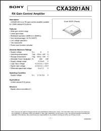 datasheet for CXA3201AN by Sony Semiconductor