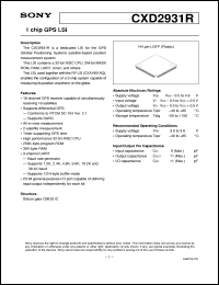 datasheet for CXD2931R by Sony Semiconductor