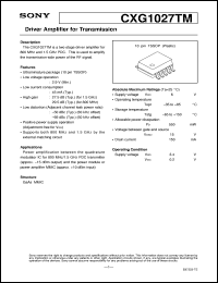 datasheet for CXG1027TM by Sony Semiconductor