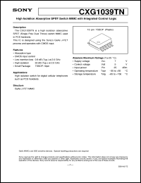 datasheet for CXG1039TN by Sony Semiconductor