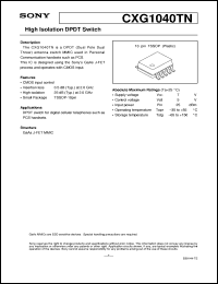 datasheet for CXG1040TN by Sony Semiconductor