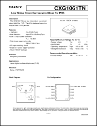 datasheet for CXG1061TN by Sony Semiconductor