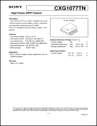 datasheet for CXG1077TN by Sony Semiconductor
