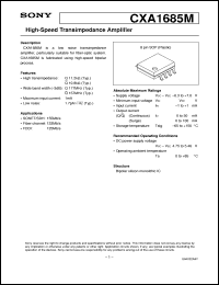 datasheet for CXA1685M by Sony Semiconductor