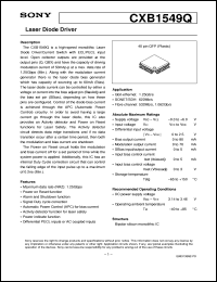 datasheet for CXB1549Q by Sony Semiconductor