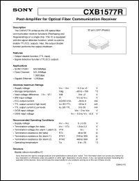 datasheet for CXB1577R by Sony Semiconductor