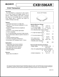 datasheet for CXB1596AR by Sony Semiconductor