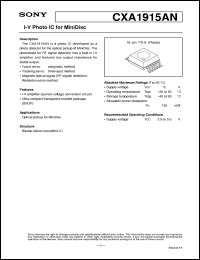 datasheet for CXA1915AN by Sony Semiconductor