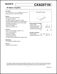 datasheet for CXA2571N by Sony Semiconductor