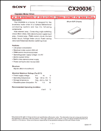 datasheet for CX20036 by Sony Semiconductor