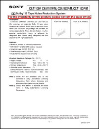 datasheet for CXA1100P by Sony Semiconductor