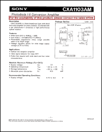 datasheet for CXA1103AM by Sony Semiconductor