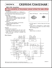 datasheet for CXA1234AR by Sony Semiconductor