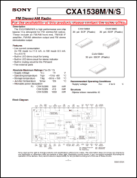 datasheet for CXA1538S by Sony Semiconductor