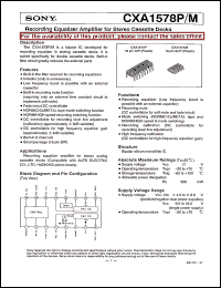 datasheet for CXA1578P by Sony Semiconductor