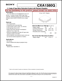 datasheet for CXA1580Q by Sony Semiconductor