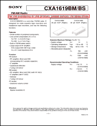 datasheet for CXA1619BS by Sony Semiconductor