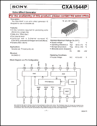 datasheet for CXA1644P by Sony Semiconductor