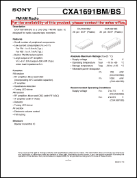 datasheet for CXA1691BS by Sony Semiconductor