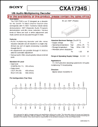 datasheet for CXA1734S by Sony Semiconductor