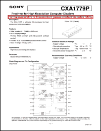 datasheet for CXA1779P by Sony Semiconductor