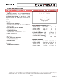 datasheet for CXA1785AR by Sony Semiconductor