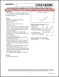 datasheet for CXA1829N by Sony Semiconductor