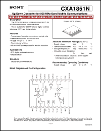 datasheet for CXA1851N by Sony Semiconductor