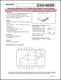 datasheet for CXA1852N by Sony Semiconductor