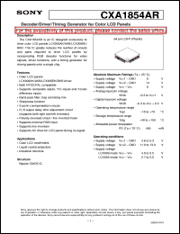 datasheet for CXA1854AR by Sony Semiconductor