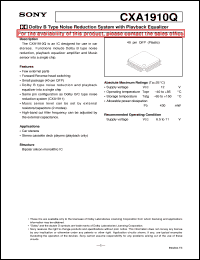 datasheet for CXA1910Q by Sony Semiconductor