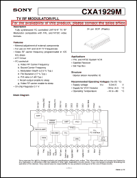datasheet for CXA1929M by Sony Semiconductor