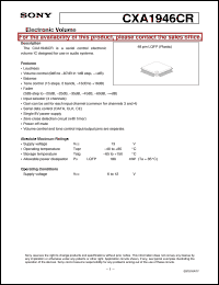 datasheet for CXA1946CR by Sony Semiconductor