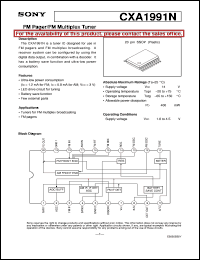 datasheet for CXA1991N by Sony Semiconductor