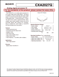 datasheet for CXA2027Q by Sony Semiconductor