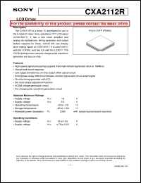 datasheet for CXA2112R by Sony Semiconductor