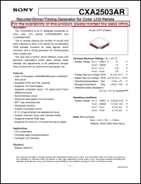 datasheet for CXA2503AR by Sony Semiconductor