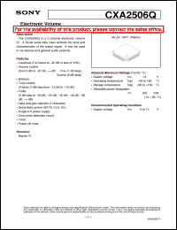 datasheet for CXA2506Q by Sony Semiconductor
