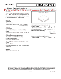 datasheet for CXA2547Q by Sony Semiconductor