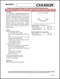 datasheet for CXA3003R by Sony Semiconductor