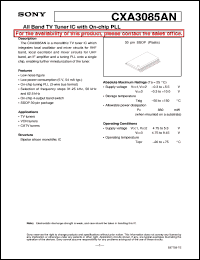 datasheet for CXA3085AN by Sony Semiconductor