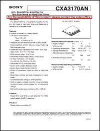 datasheet for CXA3170AN by Sony Semiconductor