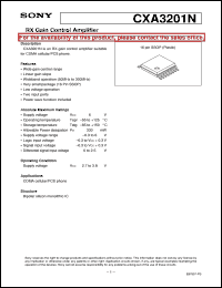 datasheet for CXA3201N by Sony Semiconductor
