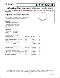 datasheet for CXB1565R by Sony Semiconductor