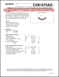 datasheet for CXB1575AQ by Sony Semiconductor