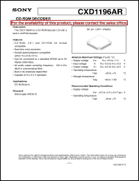 datasheet for CXD1196AR by Sony Semiconductor