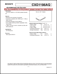 datasheet for CXD1198AQ by Sony Semiconductor